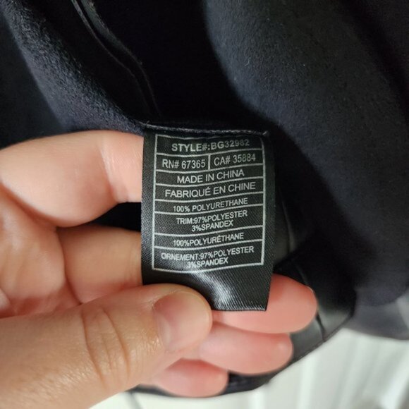 BB Dakota Black Faux Leather Long Sleeve Open Front Jacket - Picture 4 of 10